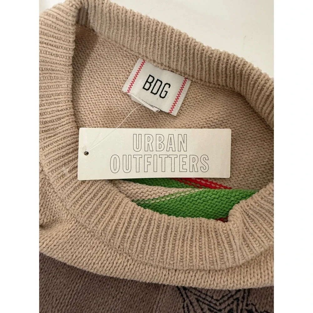 NEW BDG Sweater Women's Medium Urban Outfitters Knit Striped Pullover‎ Beige